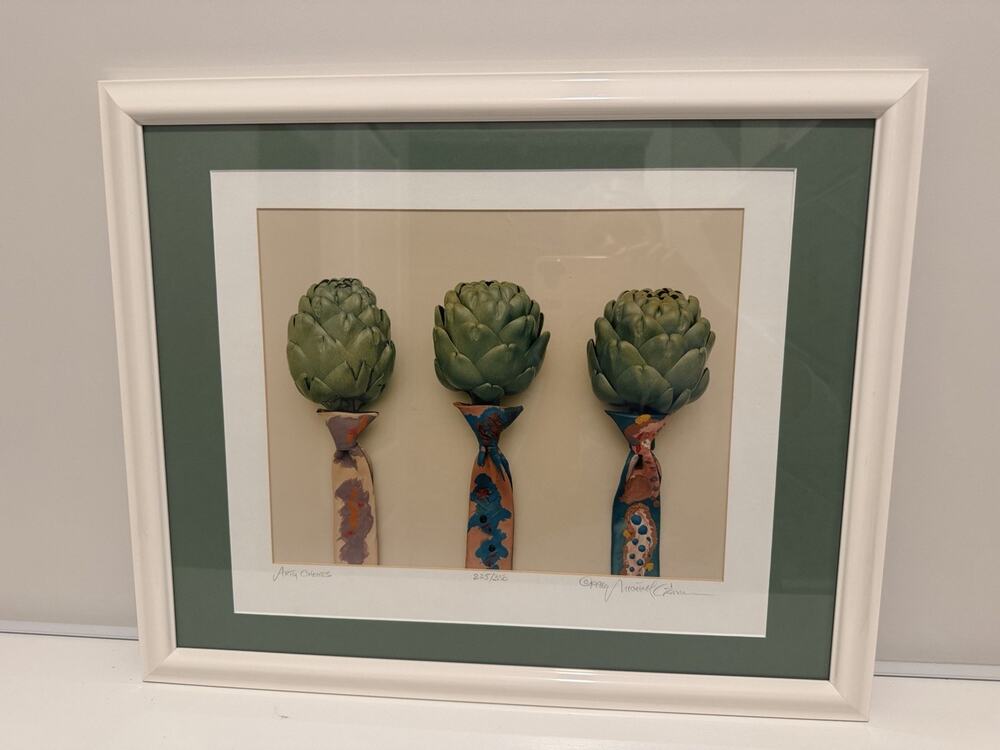 Michael Craven Photo "Arty Choke" "Pastel Asparagus" Framed Print Signed 225/350